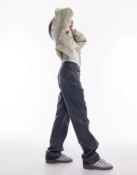 Дымчато-голубые прямые джинсы Topshop Kort с высокой посадкой