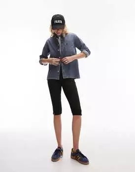 Дымчато-синяя джинсовая рубашка Topshop