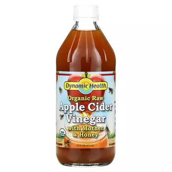 Dynamic Health Laboratories, необработанный органический яблочный уксус с маткой и медом, 473 мл (16 жидк. унций)