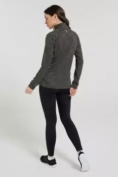 Дышащая эластичная куртка среднего слоя с длинными рукавами и до половины молнии с высоким впитыванием влаги Mountain Warehouse, хаки