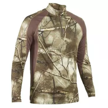 Дышащая бесшумная футболка Country Sport с длинными рукавами Decathlon Treemetic 500 Camouflage Solognac, зеленый