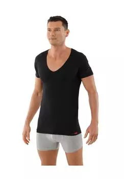 Дышащая майка с короткими рукавами и глубоким V-образным вырезом Albertkreuz, черный