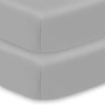 Дышащая простыня на подкладке из детского хлопка и перкаля, для матраса для кроватки и кроватки малыша размером 52 x 28 дюймов/132 x 71 см, серый (2 шт.) BreathableBaby, Gray