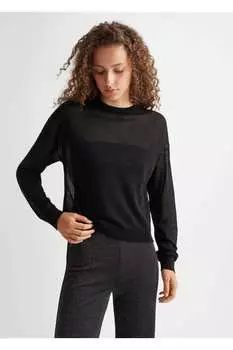 Дышащий свитер Mango, черный