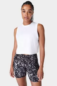 Дышите легко обрезайте мышечный бак Sweaty Betty, белый