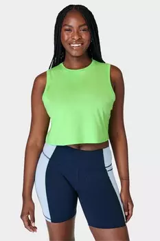 Дышите легко обрезайте мышечный бак Sweaty Betty, зеленый