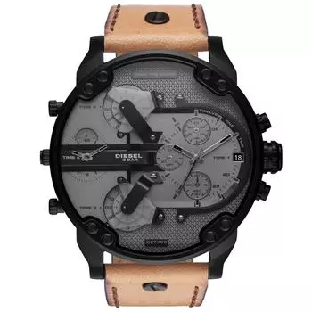 Dz7406 mr daddy 2 0 хронограф es кожаные часы Diesel, коричневый