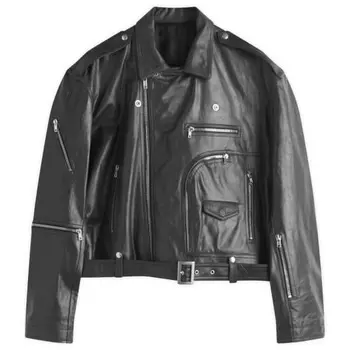 Джамбо байкерская куртка из кожи bauhaus stooges Rick Owens, черный