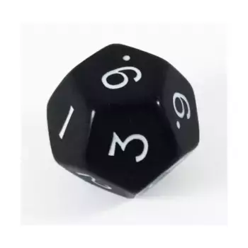 Джамбо d12 - Черный, Dice - Jumbo Opaque (Koplow)