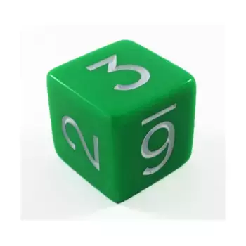 Джамбо d6 - Зеленый, Dice - Jumbo Opaque (Koplow)