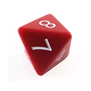 Джамбо d8 - красный, Dice - Jumbo Opaque (Koplow)