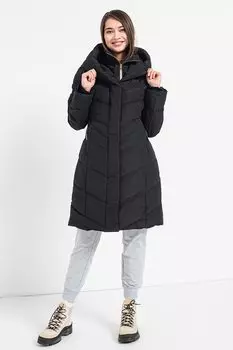 Джамила зимняя стеганая куртка на вате и с капюшоном Geo Norway, черный