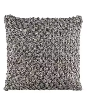 Джанан Вязаная подушка размером 20 x 20 дюймов Safavieh, серебряный