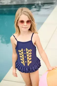 Джанна в белом купальнике Angels Face, синий