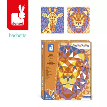 Джанод, Креативный набор, Песок, Животные саванны, Мистерикс 7+ Janod