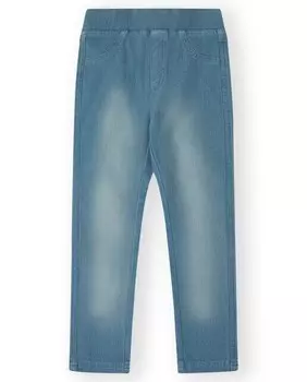 Джеггинсы для девочек с эффектом стирки и эластичным поясом Canada House, светло-синий