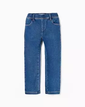 Джеггинсы для девочки с эластичной талией и задними карманами Zippy, синий