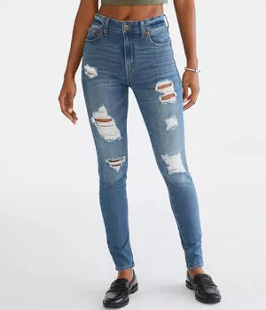 Джеггинсы Flex Effects с высокой посадкой Aeropostale, синий