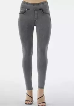 Джеггинсы Freddy "NOW", узкие, с отложным поясом, серый