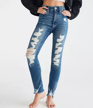 Джеггинсы премиум-класса с пышной посадкой и супервысокой талией с технологией LYCRA FREEF!T Aeropostale, синий