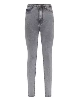 Джеггинсы с очень высокой талией Philipp Plein, серый