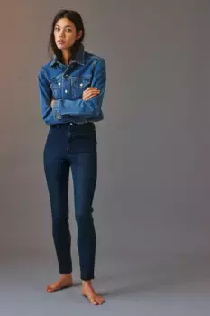 Джеггинсы с ультравысокой лодыжкой H&M, синий