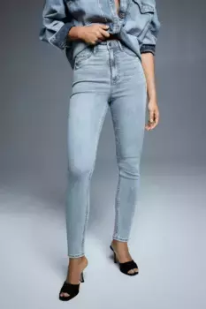 Джеггинсы с ультравысокой лодыжкой H&M, синий