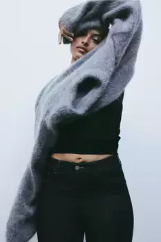 Джеггинсы с ультравысокой лодыжкой H&M, синий