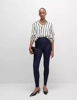 Джеггинсы с высокой талией Marks & Spencer, цвет Dark indigo mix