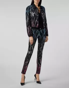 Джеггинсы Зебра Philipp Plein, черный