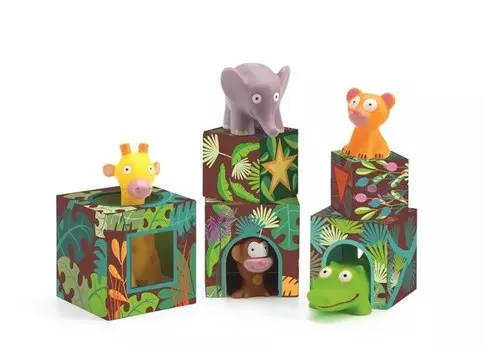 Джеко, Макси Топаниджунгл блокирует башню с животными Djeco