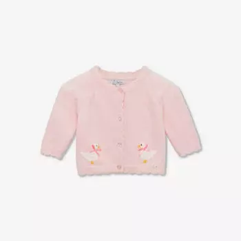 Джемайма вязаный кардиган утка-интарсия 0-9 месяцев Trotters, розовый