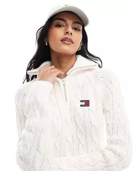 Джемпер 1/4 спицами в цвете «кремовый» Tommy Jeans