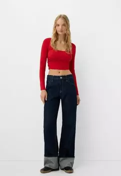 Джемпер 2 PACK SCOOP NECK Bershka, красный