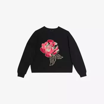Джемпер Adilinn с длинными рукавами и цветочной вышивкой Ted Baker, черный