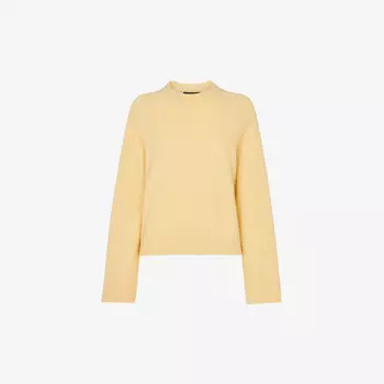 Джемпер Alana с круглым вырезом, прямого кроя, из смесовой шерсти стретч Whistles, желтый