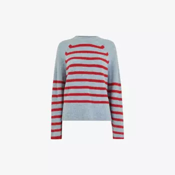 Джемпер эластичной вязки с полосатым принтом Eden Whistles, мультиколор