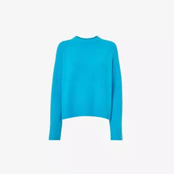 Джемпер эластичной вязки с ребристыми рукавами Anna Whistles, бирюзовый