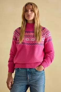 Джемпер Alba fair isle Joules, розовый