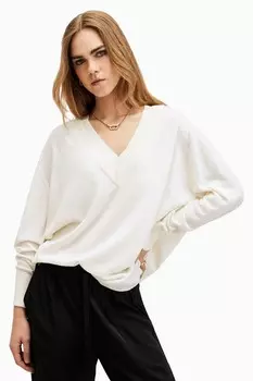 Джемпер Allsaints Bern с v образным вырезом All Saints, белый