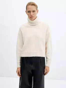 Джемпер Amanda с черепаховым воротником Mango, светло-бежевый