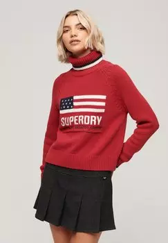 Джемпер AMERICANA ROLL NECK Superdry, красный