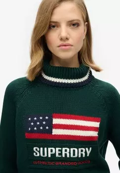 Джемпер AMERICANA ROLL NECK Superdry, зеленый