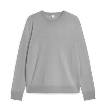 Джемпер ARKET Fine Knit Merino Wool, светло-серый
