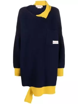 Джемпер асимметричного кроя Marni, синий