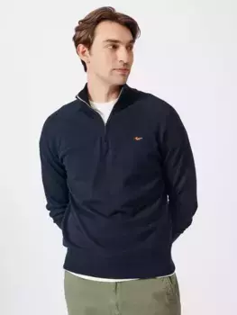 Джемпер Aubin Bonby Zip Neck Cotton, темно-синий