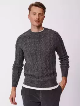 Джемпер Aubin Woodhall Wool Crew Cable Knit, цвет charcoal