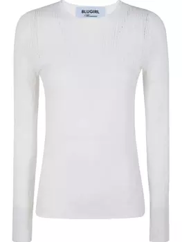 Джемпер ажурной вязки Blugirl, белый