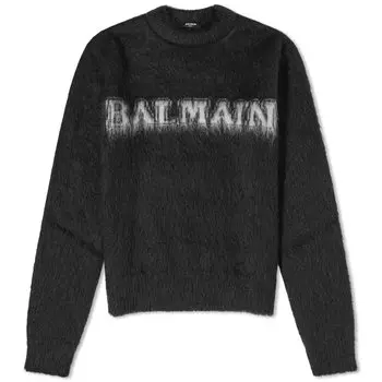 Джемпер Balmain Brushed Mohair Logo, черный