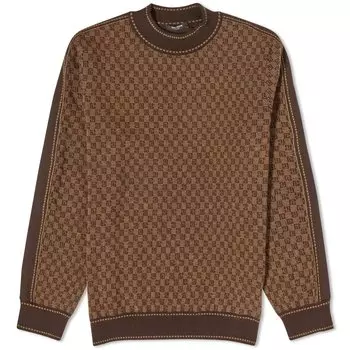 Джемпер Balmain Mini Monogram Jacquard Knitted, коричневый